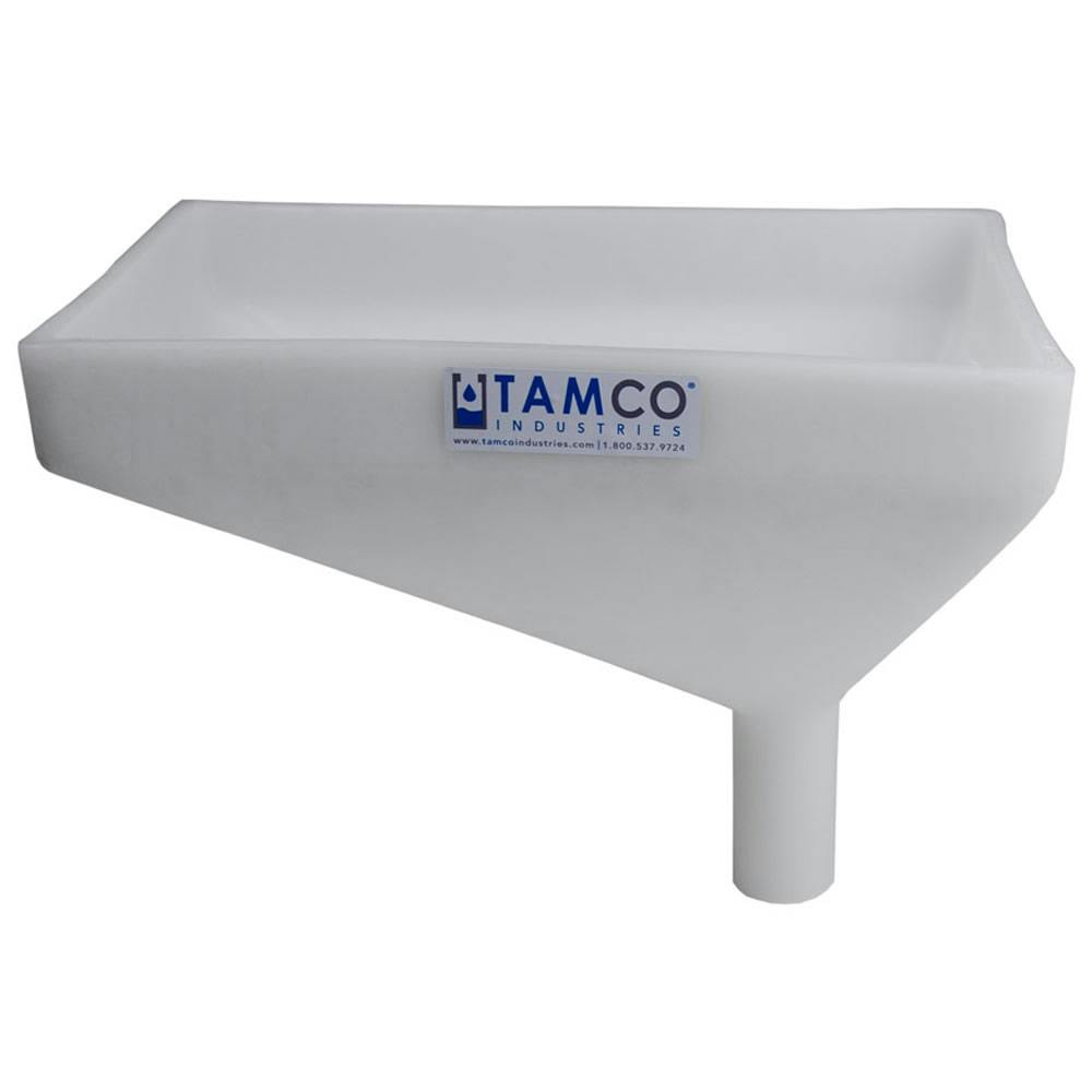 12" x 8" Rectangular Natural Tamco® Funnel with 1-1/2" OD Offset Spout