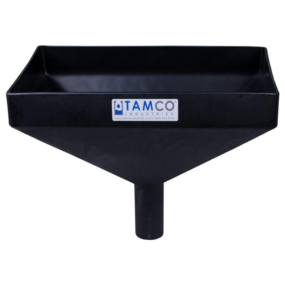 16" x 10" Rectangular Black Tamco® Funnel with 2" OD Center Spout