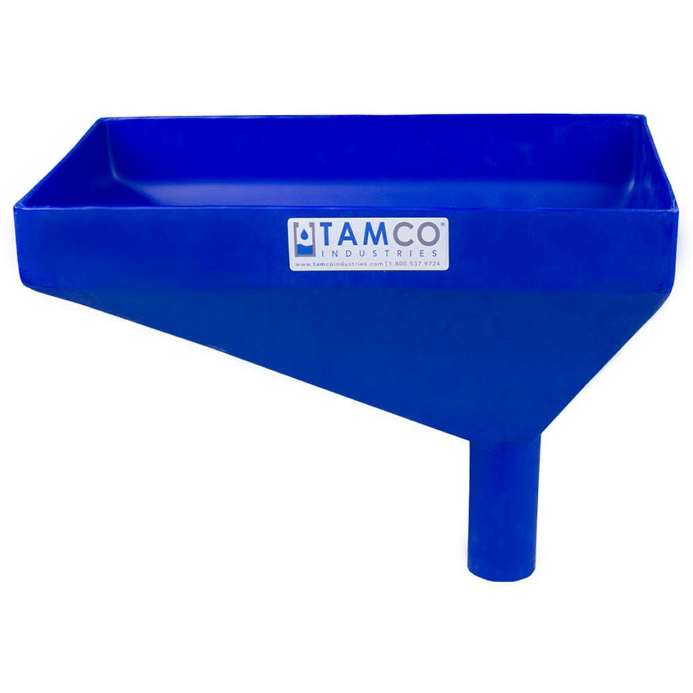 16" x 10" Rectangular Blue Tamco® Funnel with 2" OD Offset Spout