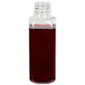 16 oz. Clear PET French Square Bottle with 38mm PANO Neck (Cap Sold Separately)