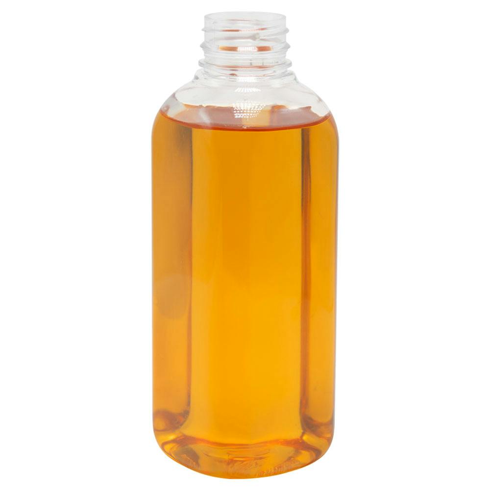 20 oz. Clear PET French Square Bottle with 38mm PANO Neck (Cap Sold Separately)