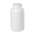 25 oz. (750cc) White HDPE Wide Mouth Packer Bottle with 53/400 White Ribbed Cap with F217 Liner
