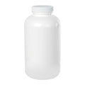 32 oz. (950cc) White HDPE Wide Mouth Packer Bottle with 53/400 White Ribbed Cap with F217 Liner