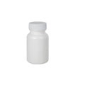 50cc/1.7 oz. White HDPE Packer Bottle with 33/400 White Ribbed Cap with F217 Liner