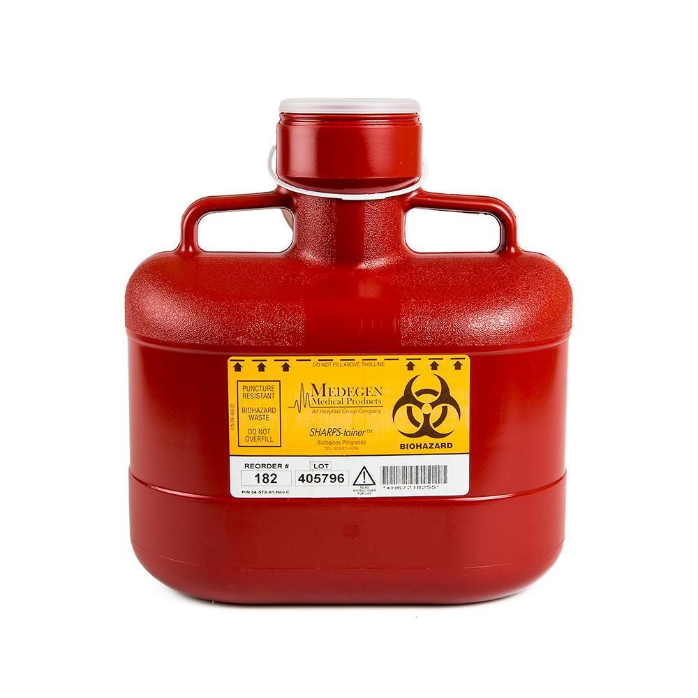 6.2 Quart Red Non-Stackable Sharps Container