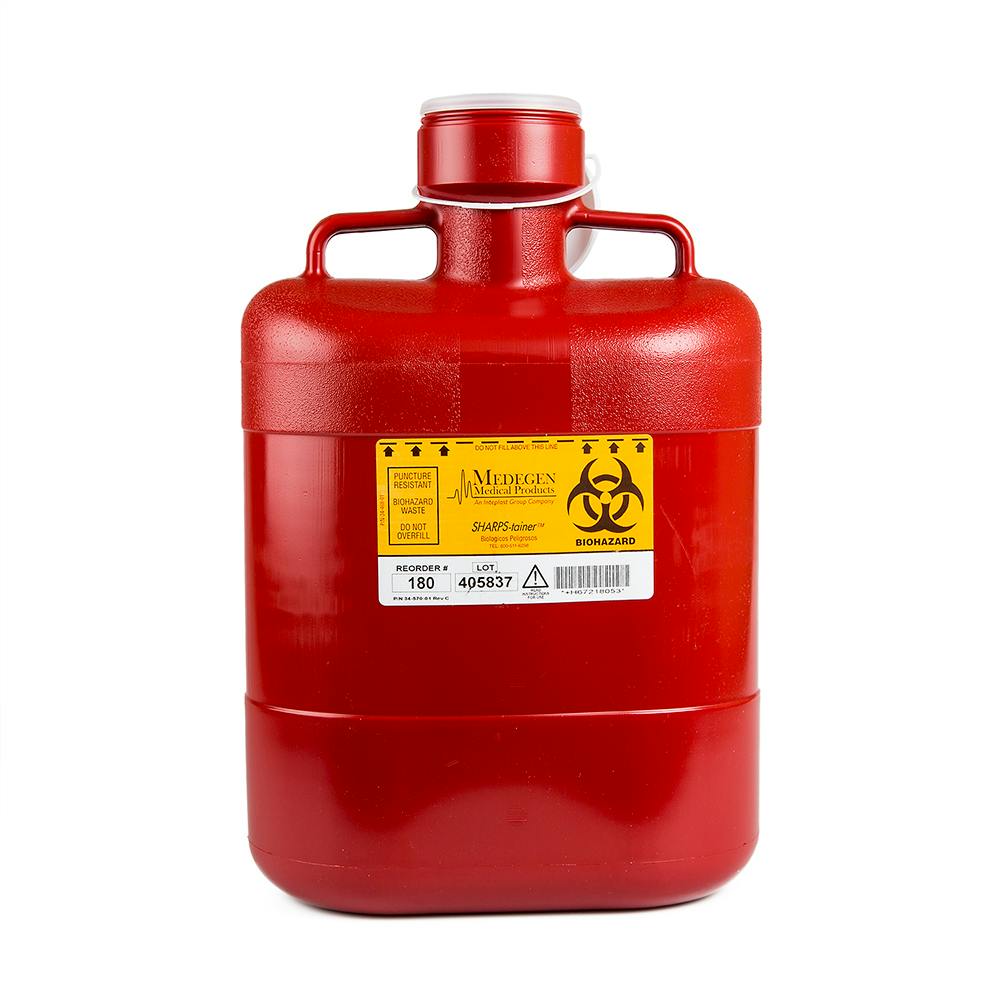 10 Quart Red Non-Stackable Sharps Container