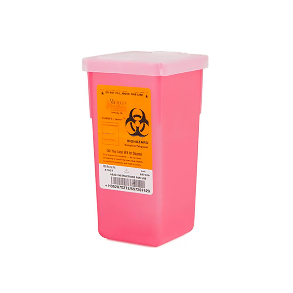 1 Quart Translucent Red Stackable Sharps Container