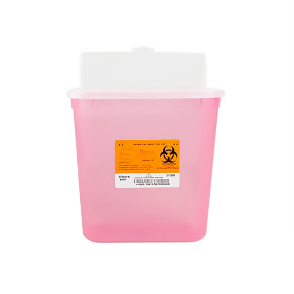 2 Gallon Translucent Red Stackable Sharps Container
