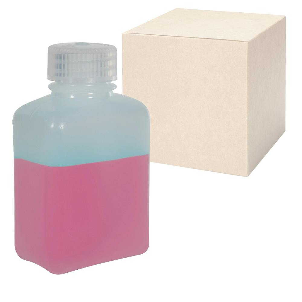 4 oz./125mL Nalgene™ HDPE Rectangular Bottles with 28mm Caps - Case of 72