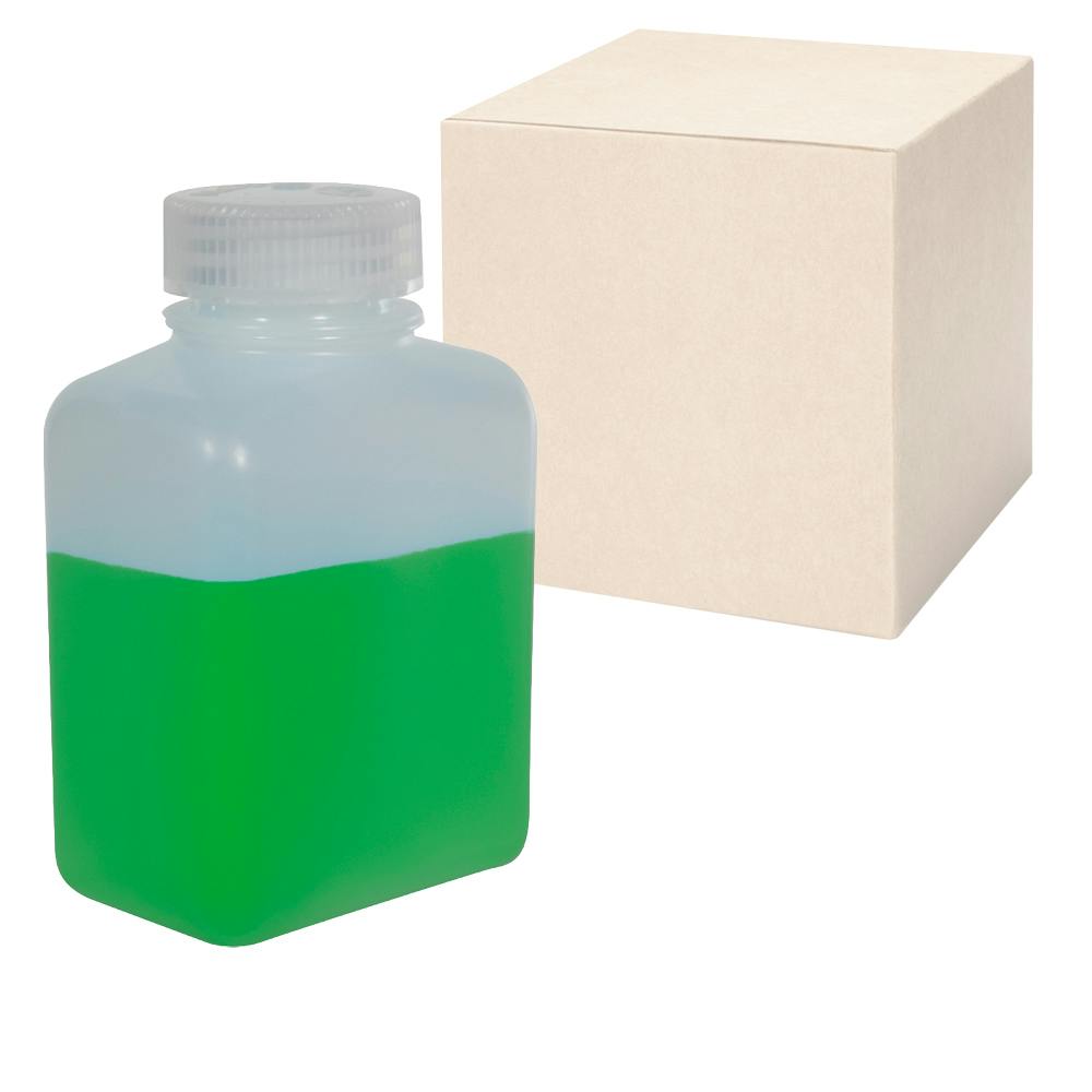 16 oz./500mL Nalgene™ HDPE Rectangular Bottles with 48mm Caps - Case of 48