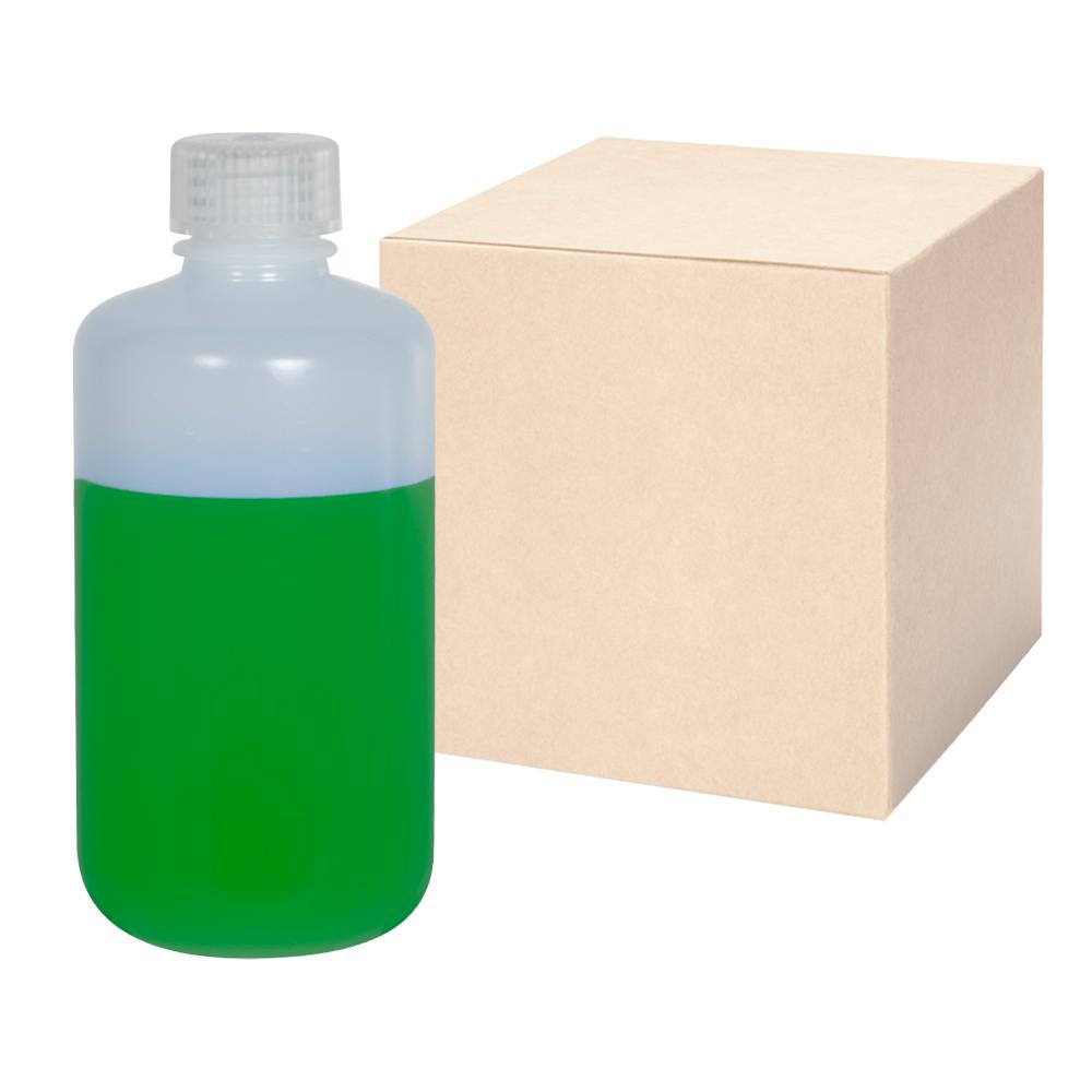 8 oz./250mL Nalgene™ Narrow Mouth IP2 HDPE Shipping Bottles with 24mm Caps - Case of 72