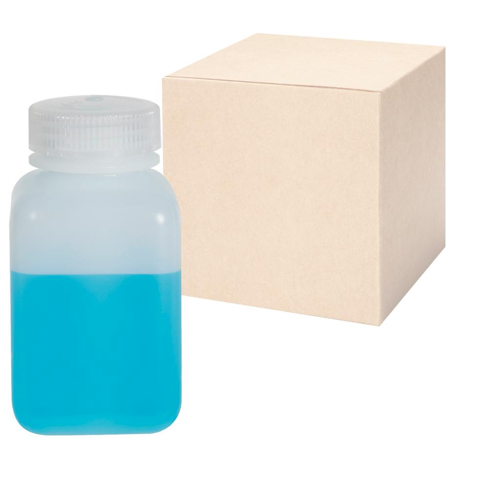 8 oz./250mL Nalgene™ Wide Mouth Polyethylene Square Bottles with 43mm Caps - Case of 72