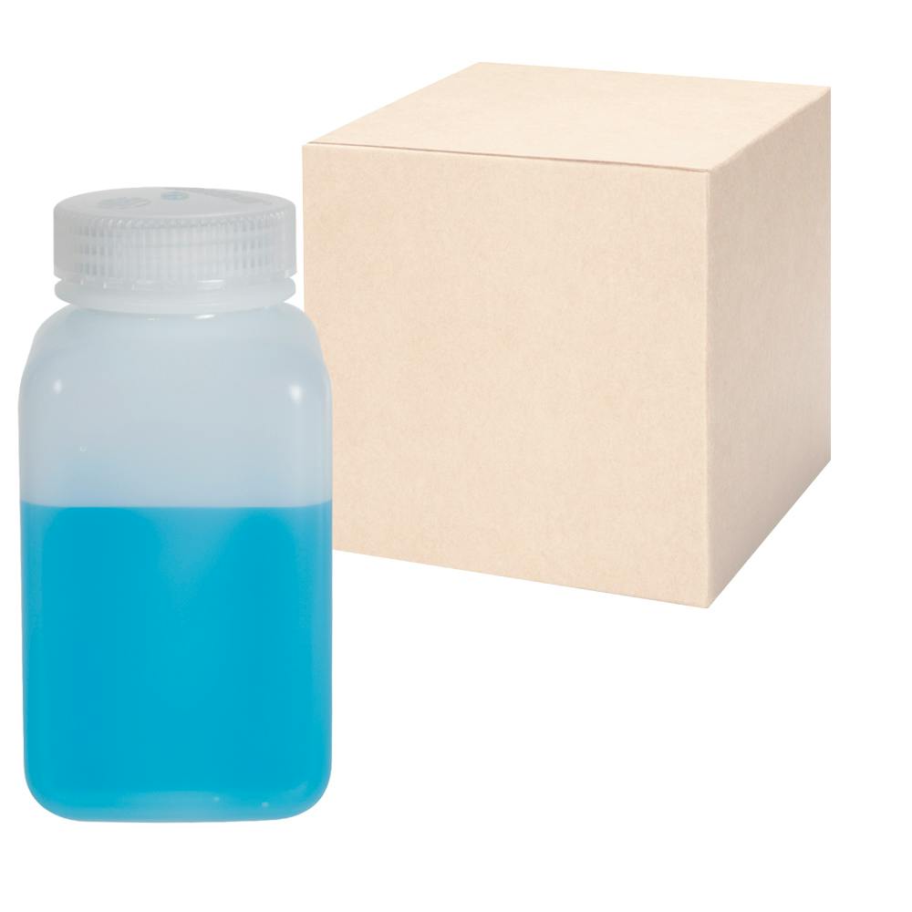 16 oz./500mL Nalgene™ Wide Mouth Polyethylene Square Bottles with 53mm Caps - Case of 48