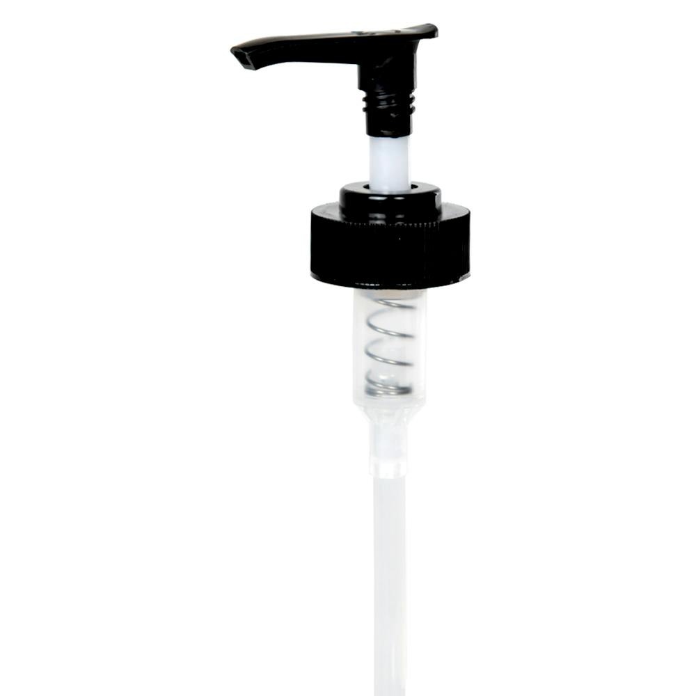 28/400 Black Ribbed Lotion Pump with 6-1/2" Dip Tube