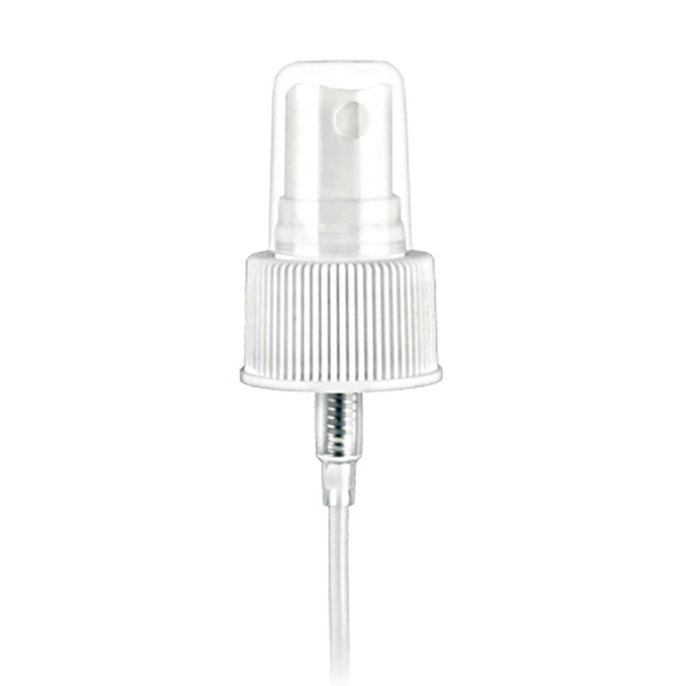 24/410 White Ribbed Finger Sprayer - 7-11/16" Dip Tube & 0.16mL Output