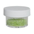 1/2 oz. Clear Polystyrene Straight-Sided Round Jar with 43/400 White Ribbed Cap with F217 Liner