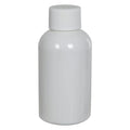 2 oz. White PET Squat Boston Round Bottle with 20/410 White Ribbed Cap with F217 Liner