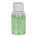 1 oz. Clear PET Squat Boston Round Bottle with 20/410 White Ribbed Cap with F217 Liner