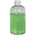 8 oz. Clear PET Squat Boston Round Bottle with 24/410 White Ribbed Cap with F217 Liner
