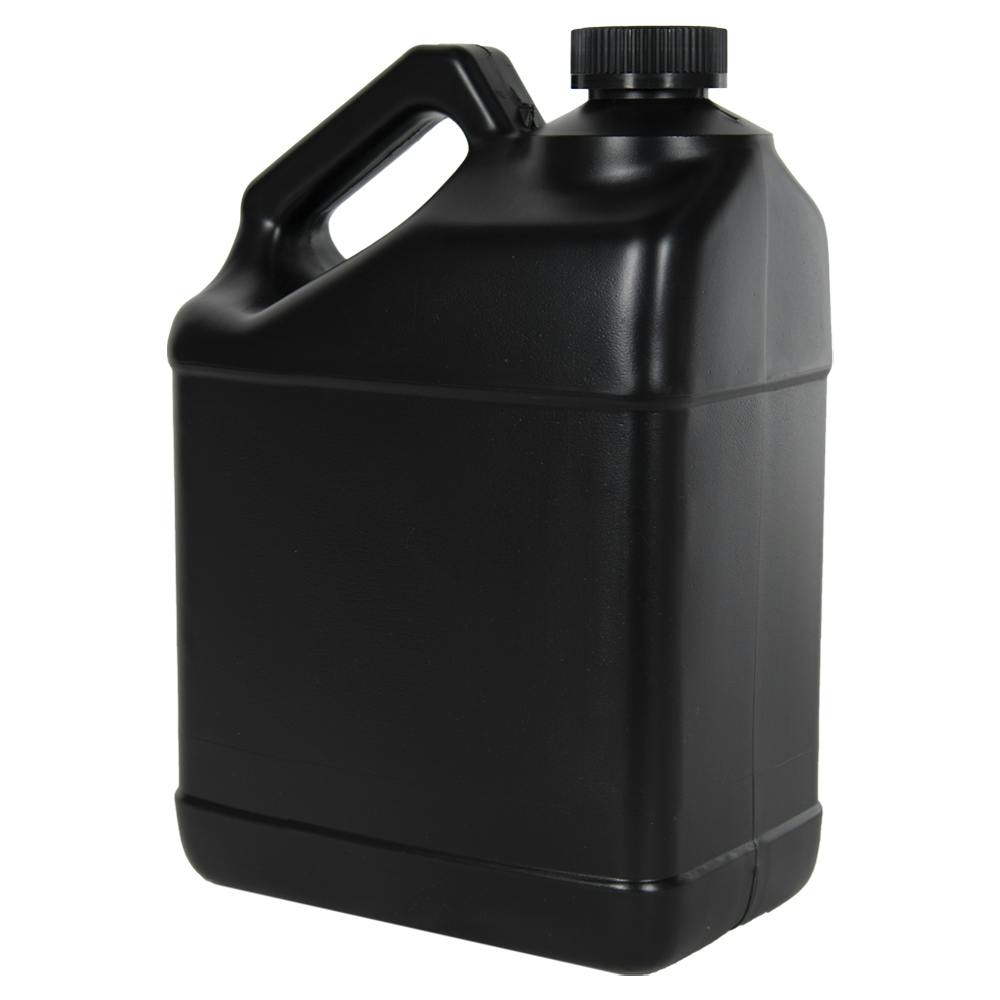 128 oz. Black HDPE F-Style Jug with 38/400 Black Ribbed Child-Resistant Cap (CRC) with F217 Liner