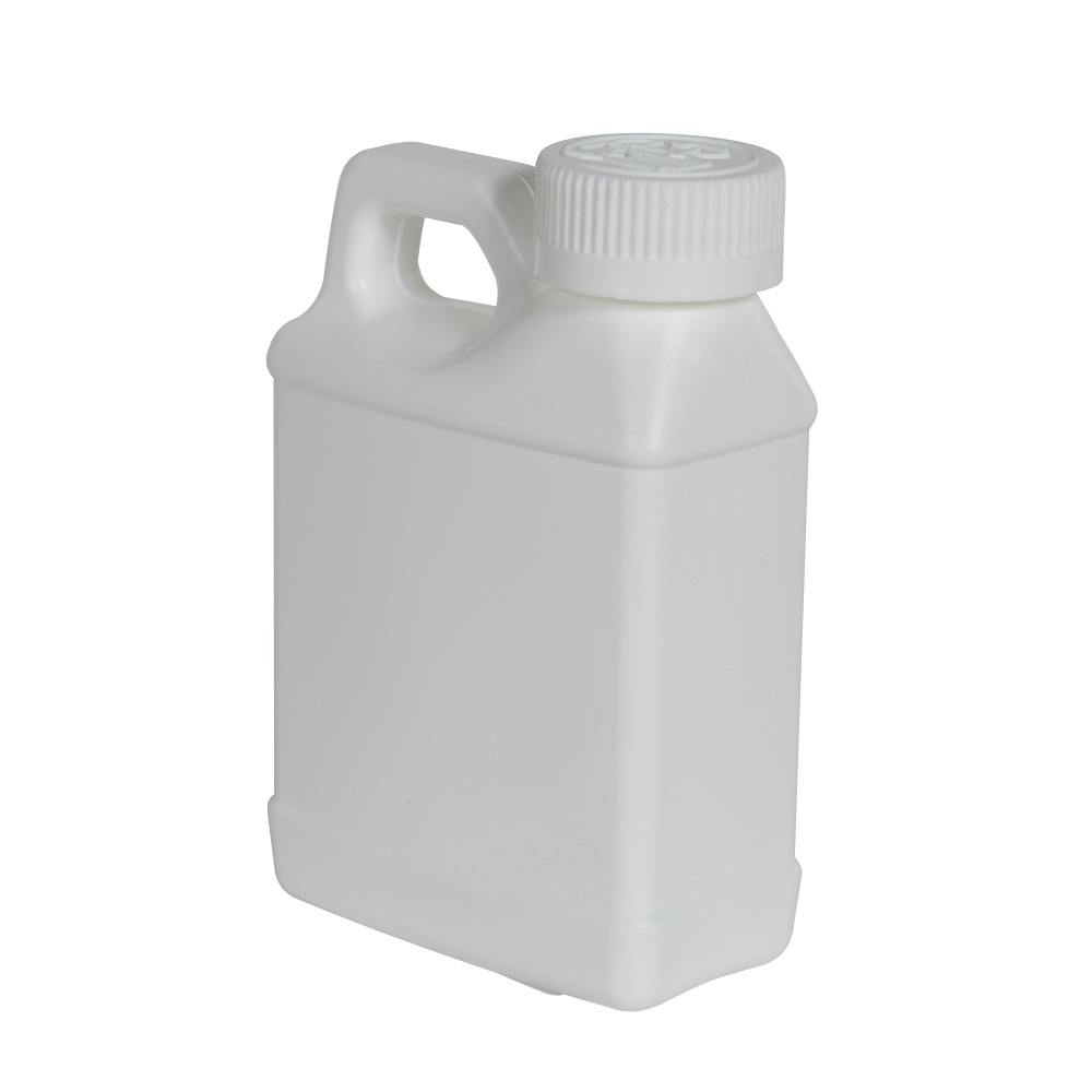 8 oz. White HDPE F-Style Jug with 28/400 White Ribbed Polypropylene Child-Resistant Cap (CRC) with F217 Liner