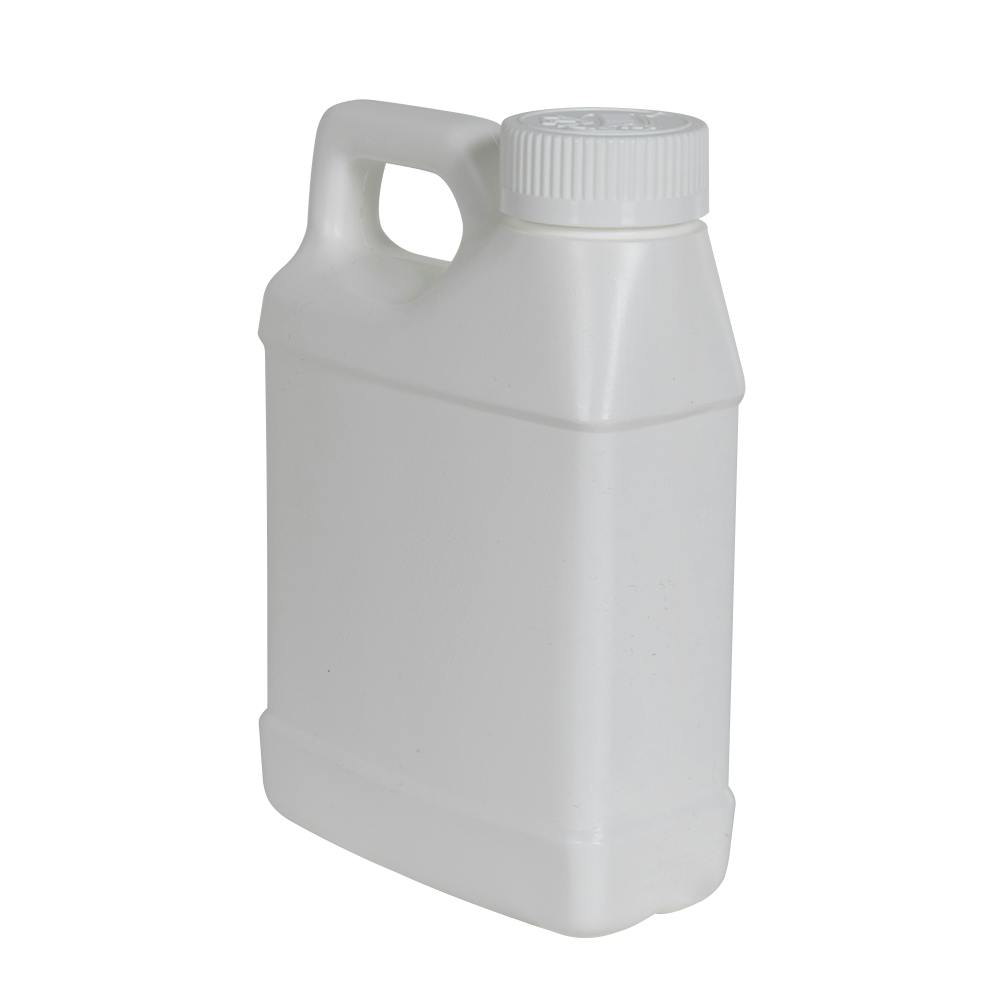 16 oz. White HDPE F-Style Jug with 33/400 White Ribbed Polypropylene Child-Resistant Cap (CRC) with F217 Liner