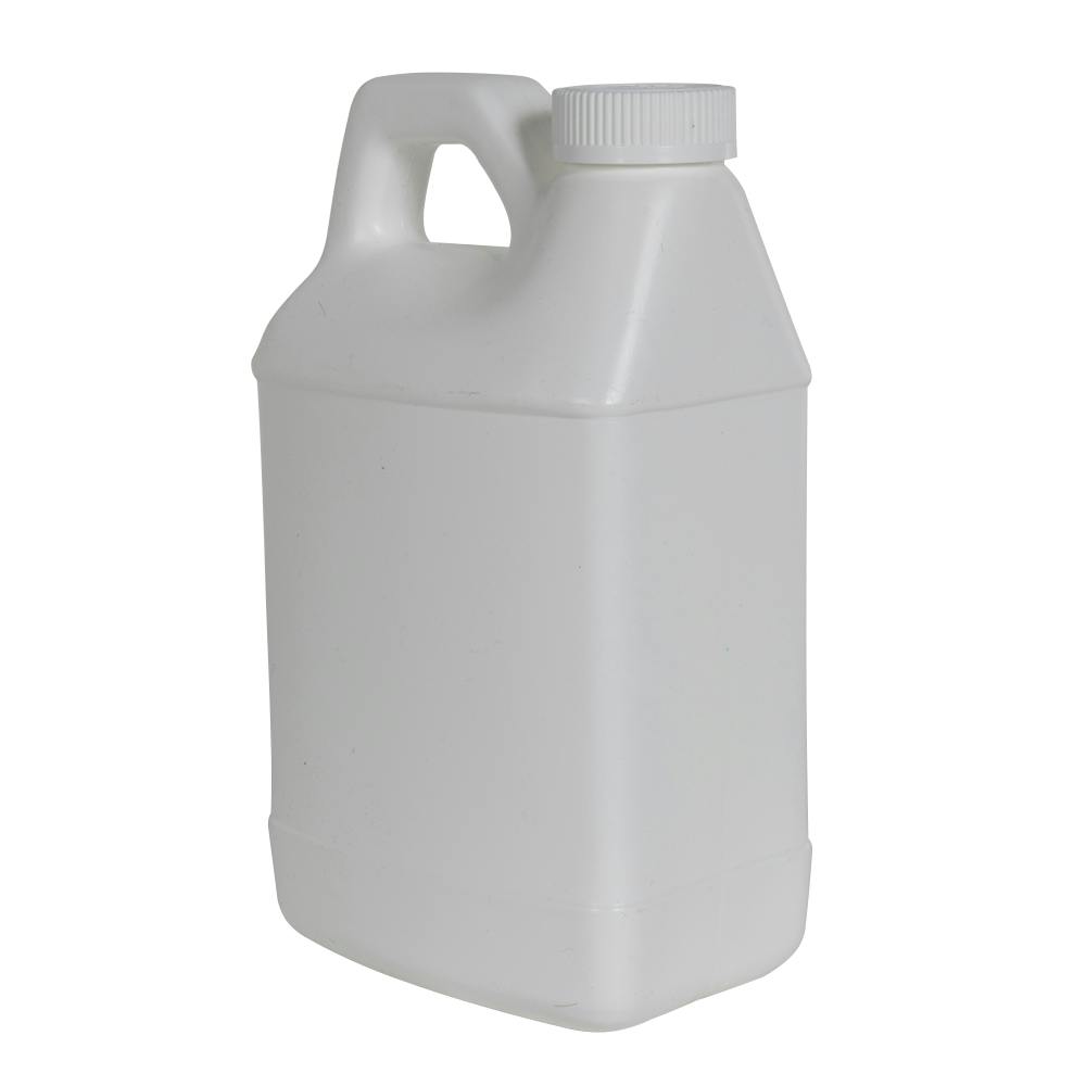 64 oz. White HDPE F-Style Jug with 38/400 White Ribbed Polypropylene Child-Resistant Cap (CRC) with F217 Liner