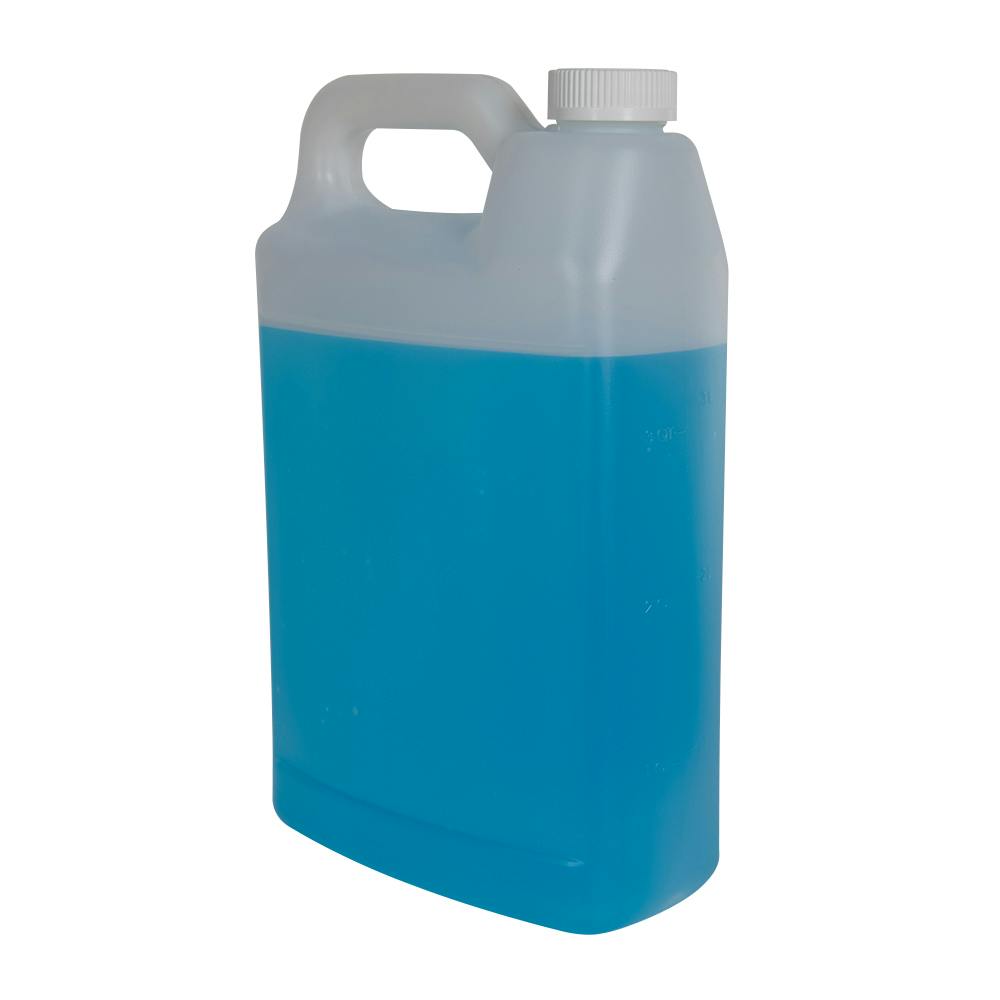 1 Gallon Natural HDPE F-Style Jug with 38/400 White Ribbed Polypropylene Child-Resistant Cap (CRC) with F217 Liner