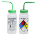 500mL (16 oz.) Scienceware® Methanol Safety-Vented & Labeled Wide Mouth Wash Bottle with Green Dispensing Nozzle