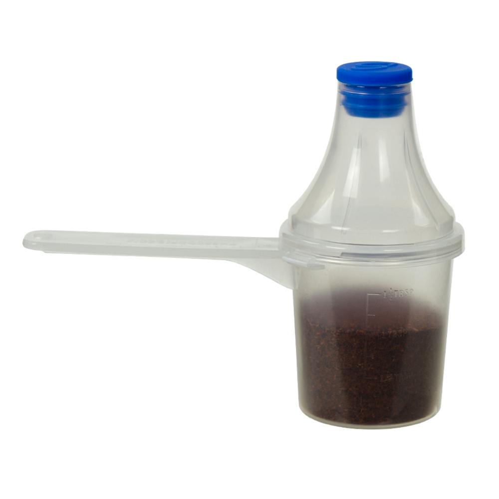 30cc Clear Polypropylene The Scoopie® with Attached Funnel & Cap