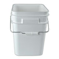 4 Gallon HDPE Square Pail with Metal Handle & Plastic Grip