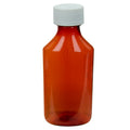 4 oz. Amber PET Oval Liquid Bottle with 24/400 White Child-Resistant Cap (CRC)