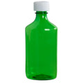8 oz. Green PET Oval Liquid Bottle with 24/400 White Child-Resistant Cap (CRC)
