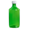 16 oz. Green PET Oval Liquid Bottle with 28/400 White Child-Resistant Cap (CRC)