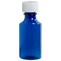 2 oz. Blue PET Oval Liquid Bottle with 24/400 White Child-Resistant Cap (CRC)