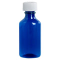 3 oz. Blue PET Oval Liquid Bottle with 24/400 White Child-Resistant Cap (CRC)