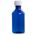 4 oz. Blue PET Oval Liquid Bottle with 24/400 White Child-Resistant Cap (CRC)