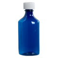 6 oz. Blue PET Oval Liquid Bottle with 24/400 White Child-Resistant Cap (CRC)
