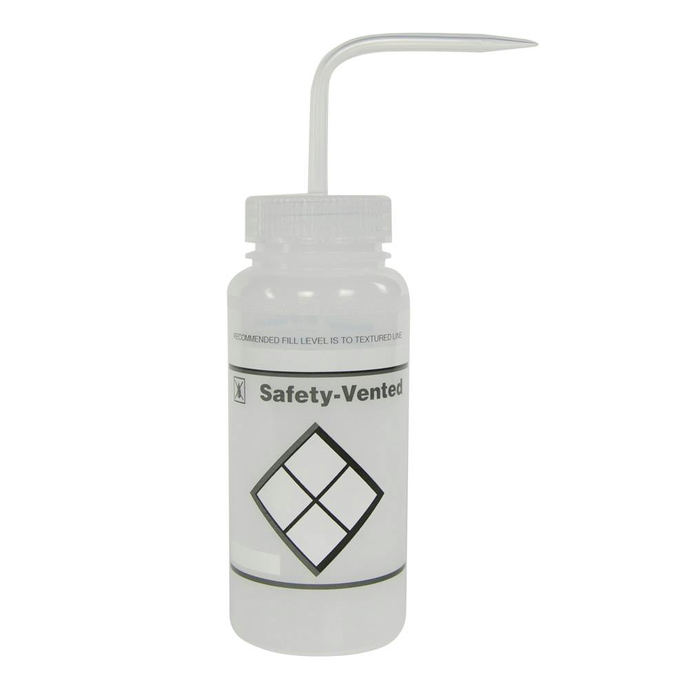 250mL Scienceware® Label Your Own Safety Vented® Labeled Wash Bottles - Pack of 3