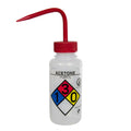 250mL (8 oz.) Scienceware® Acetone Safety-Vented & Labeled Wide Mouth Wash Bottle with Red Dispensing Nozzle