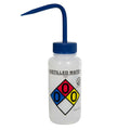 250mL (8 oz.) Scienceware® Distilled Water Safety-Vented & Labeled Wide Mouth Wash Bottle with Blue Dispensing Nozzle
