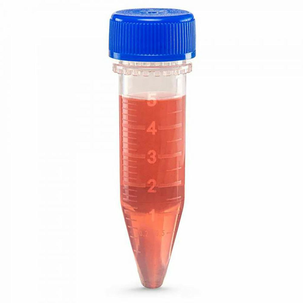 5mL Sterile Macrocentrifuge Tubes with Blue Screw Caps & Foam Rack - Case of 500