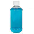 8 oz. Clear PET Modern Round Bottle with 24/400 White Ribbed Cap with F217 Liner