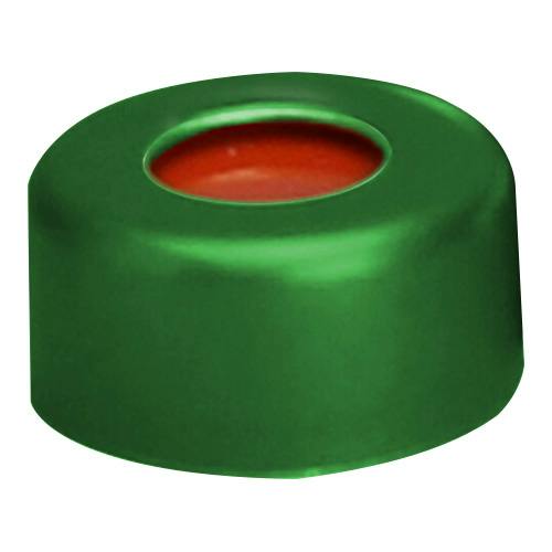 11mm Green Preassembled Aluminum Seals with Clear PTFE/Red Rubber Liners - Case of 1000