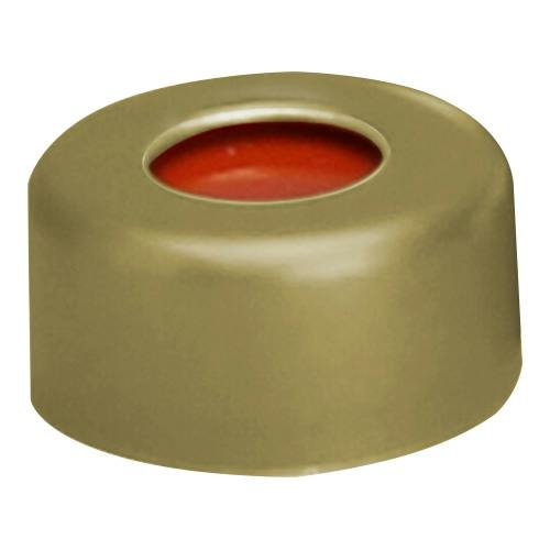 11mm Gold Preassembled Aluminum Seals with PTFE/Silicone Liners - Case of 1000