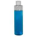 6 oz. Clear PET Slim Cylindrical Bottle with 24/410 White Ribbed Cap with F217 Liner