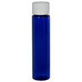 1 oz. Cobalt Blue PET Slim Cylindrical Bottle with 20/400 White Ribbed Polypropylene Child-Resistant Cap (CRC) with F217 Liner