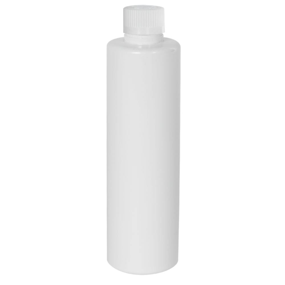 4 oz. White PET Slim Cylindrical Bottle with 24/400 White Ribbed Polypropylene Child-Resistant Cap (CRC) with F217 Liner