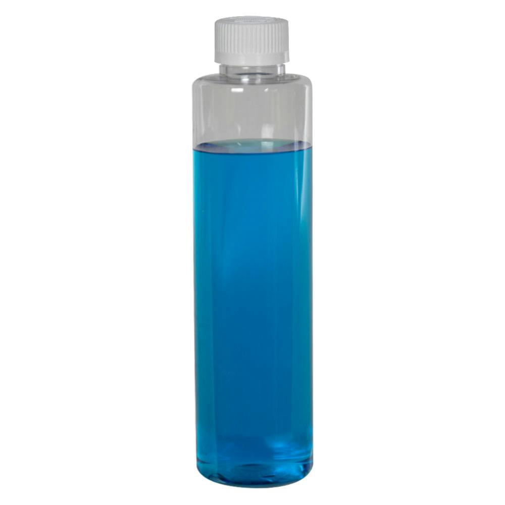 6 oz. Clear PET Slim Cylindrical Bottle with 24/400 White Ribbed Polypropylene Child-Resistant Cap (CRC) with F217 Liner