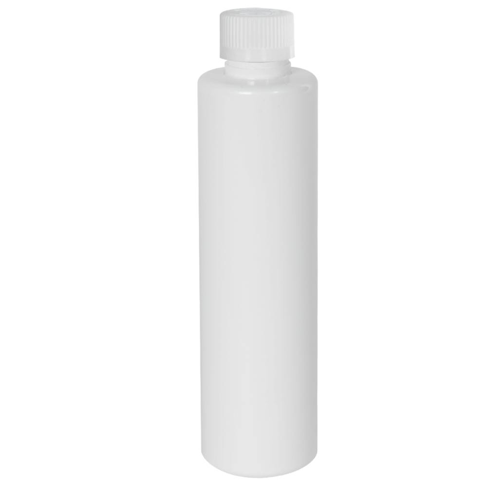6 oz. White PET Slim Cylindrical Bottle with 24/400 White Ribbed Polypropylene Child-Resistant Cap (CRC) with F217 Liner